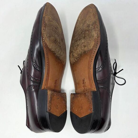 FOOTJOY SHELL CORDOVAN WINGTIP BROGUE MEDALLION TOE MENS SIZE 10 D VINTAGE main image 4